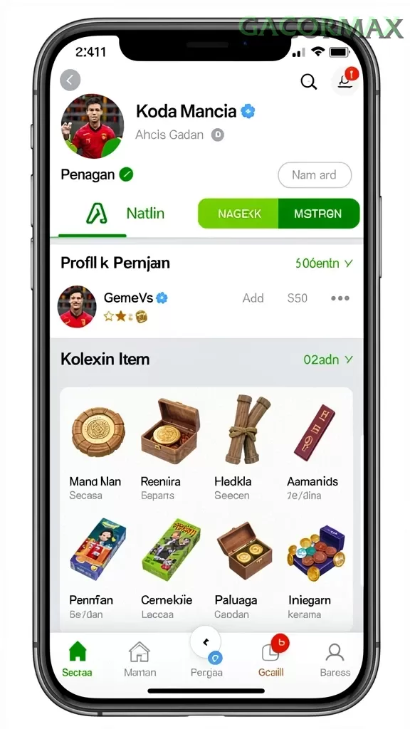 Cuplikan layar 8II — menu navigasi